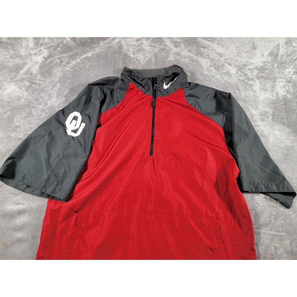 OU Oklahoma Sooners Nike Vent 1/4 Zip S/S Lightweight Windbreaker Mens‎ Small